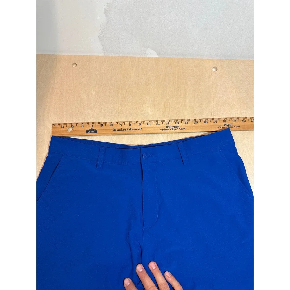 Adidas Golf Shorts Mens 36 Blue 4-Way Stretch Performance Flat Front Lightweight